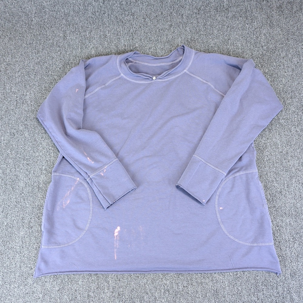 Urban Muu Muu Womens Sweatshirt One Size Supima Cotton Purple Y2K Pockets Crop — photo 2